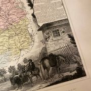Old illustrated map of Morbihan.
