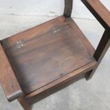 Fauteuil coffre en bois, XIX ème