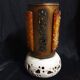 Grande lampe brutaliste signée accolay – céramique et résine – vintage 1960