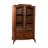 Armoire coloniale en manguier, détails laiton