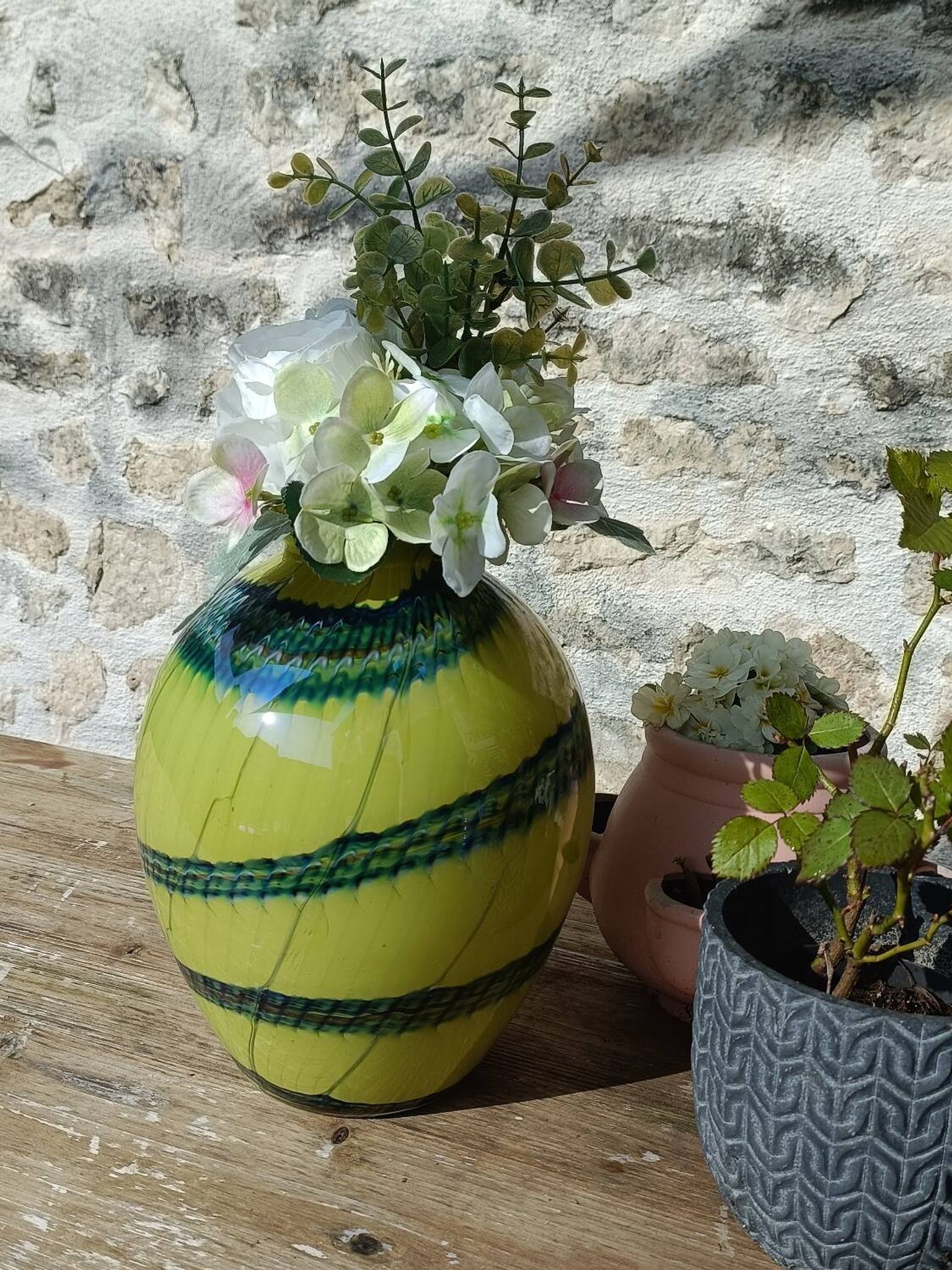 Two-tone blown glass vase from the 70s