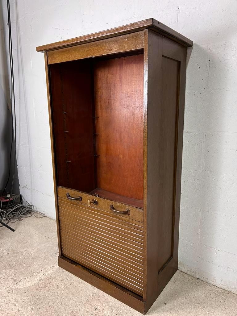 Vintage wooden filing cabinet / shutter cabinet / column cabinet