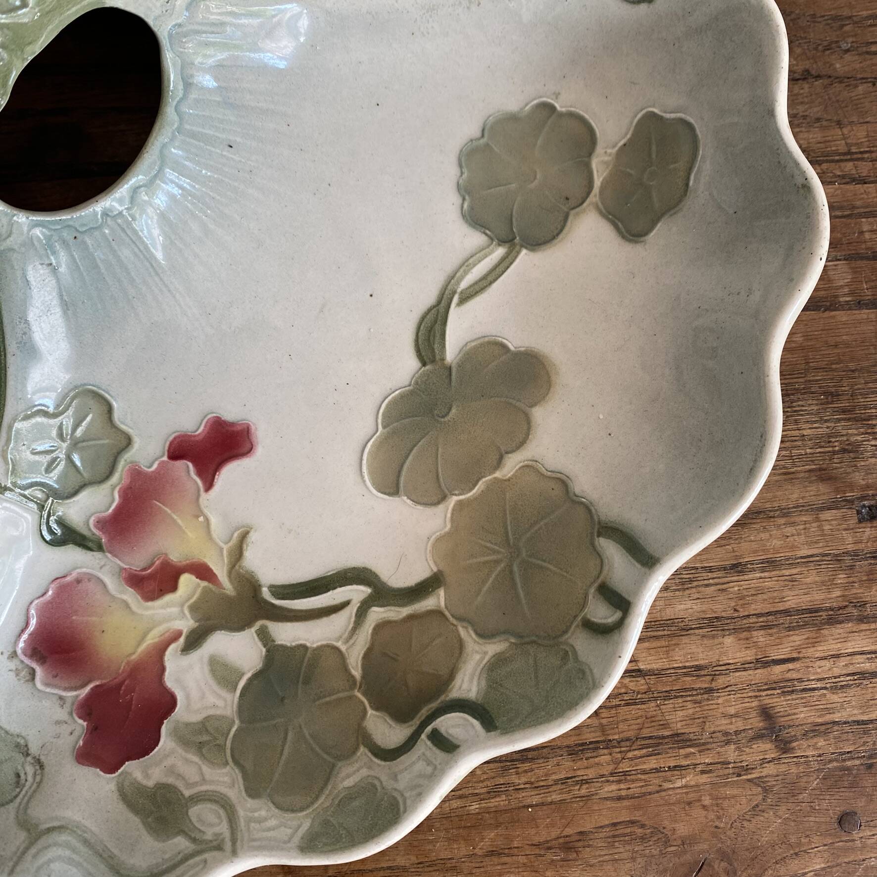 Art Nouveau barbotine serving platter