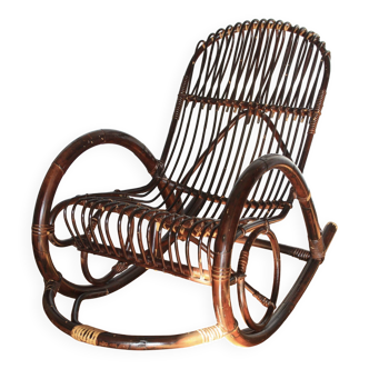Franco Albini style bamboo rocking chair