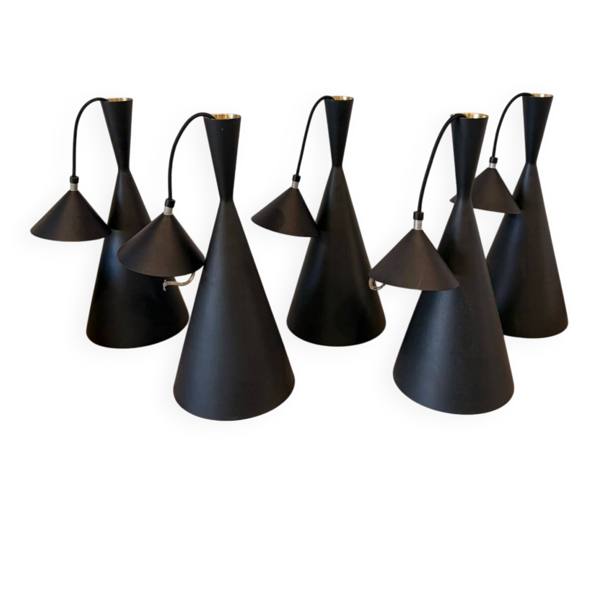 Lot de suspensions Tom Dixon Beat Tall — métal noir mat