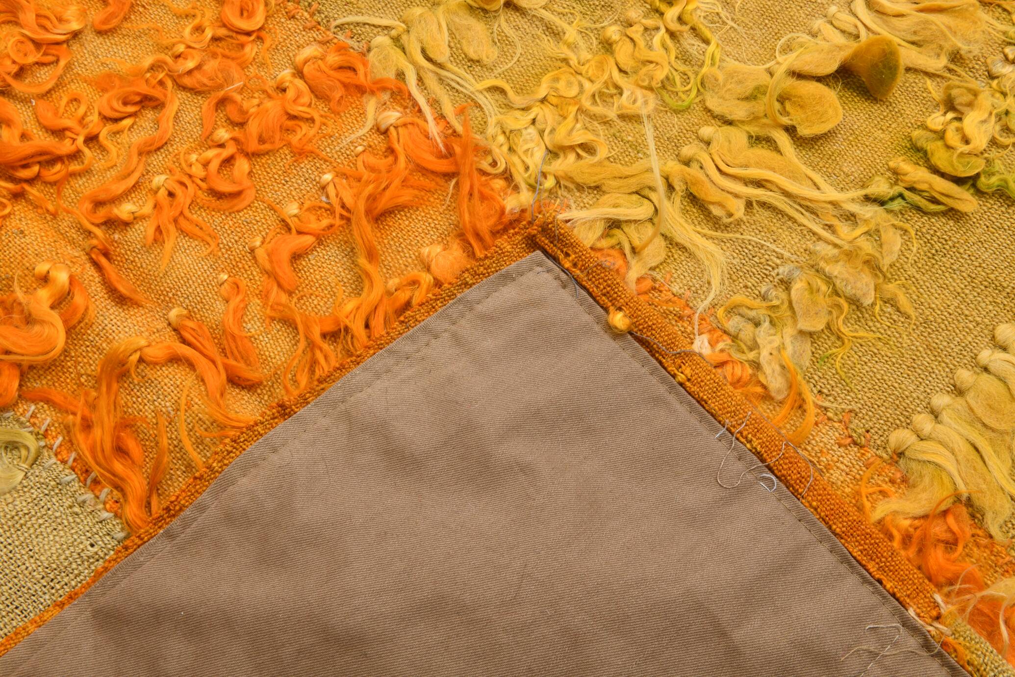 5x7 Yellow & Orange Moroccan Wool Kilim Rug, 146x210Cm