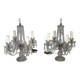 Lampes de table en cristal Maria Theresa avec candélabres. Ensemble de deux. Italie, années 1940.