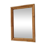 Miroir vintage en bambou années 60 65*45cm