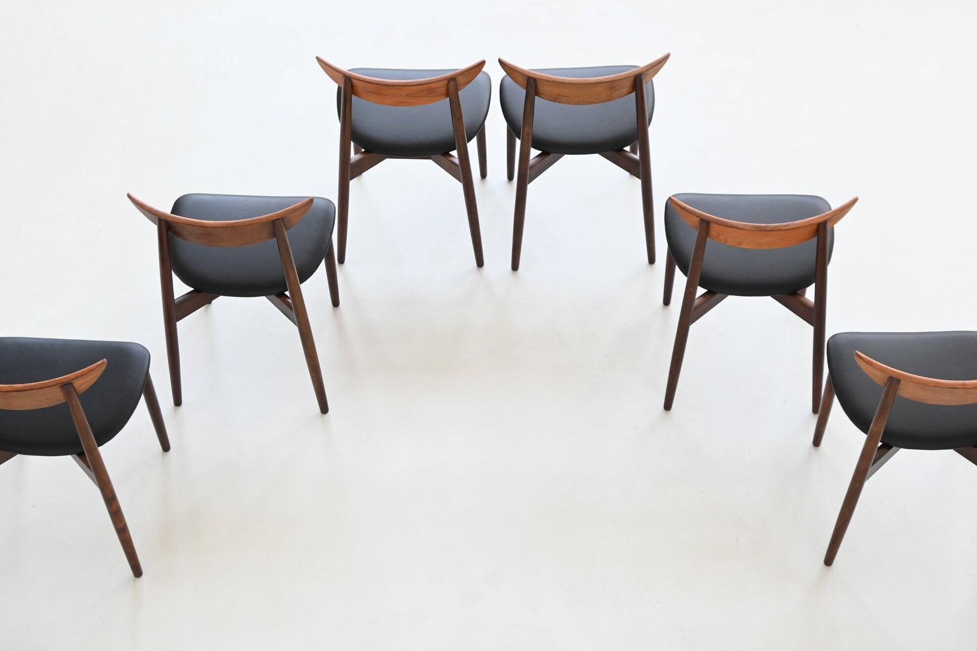 Harry Ostergaard set of eight dining chairs rosewood Randers Denmark 1960