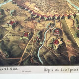 Historic map of Paris in 1870. Beautiful reproduction to frame