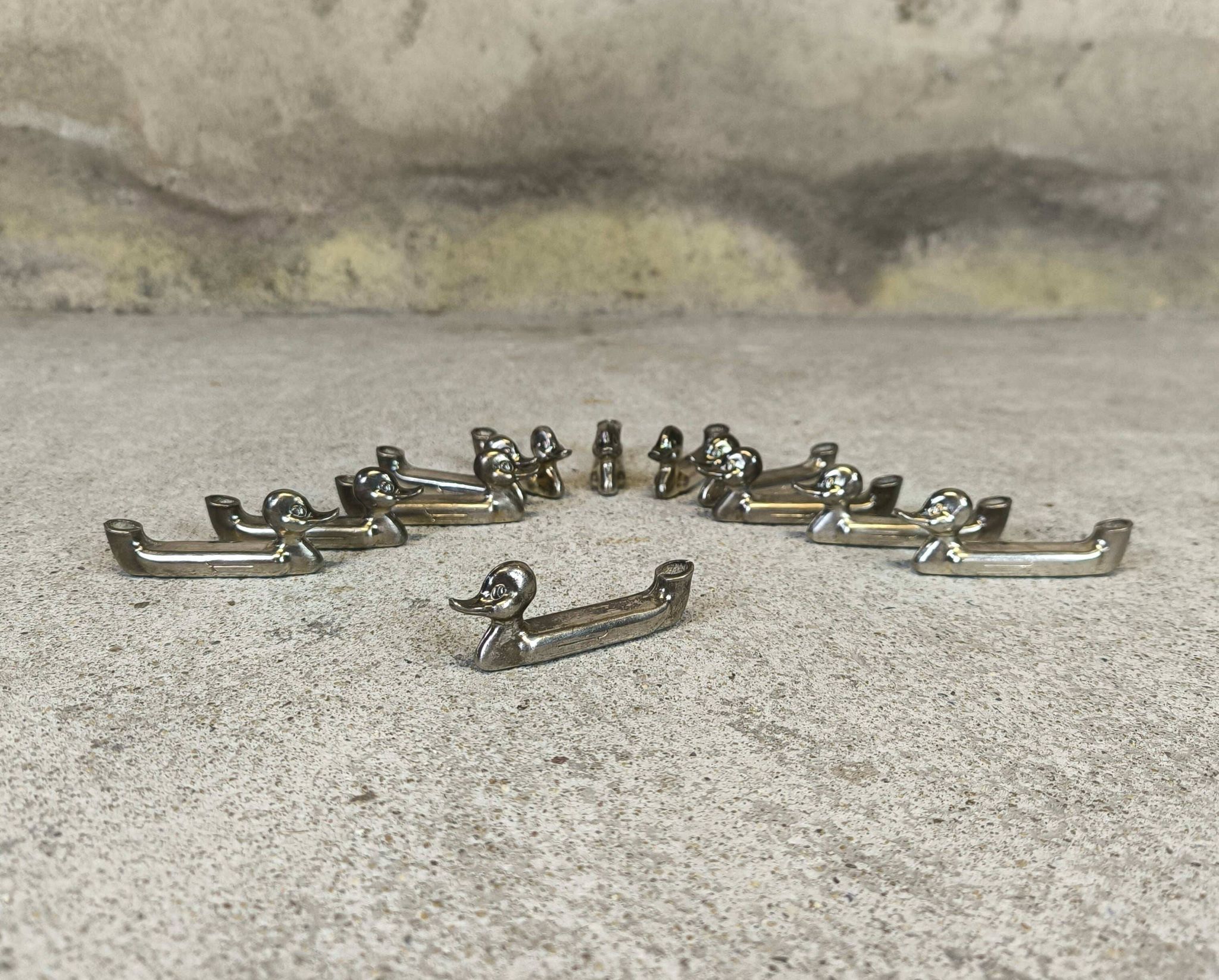 Set of 12 vintage knife rests, place card holders.