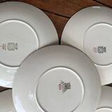 5 vintage Gien dessert plates, model 4607