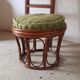 Rattan pouf with cousin