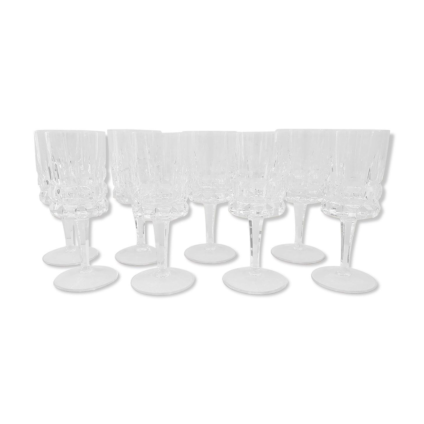 7 crystal glasses 70's