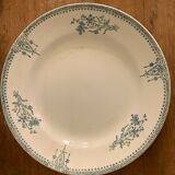 10 dessert plates and Art Deco green Saint Amand serving dish