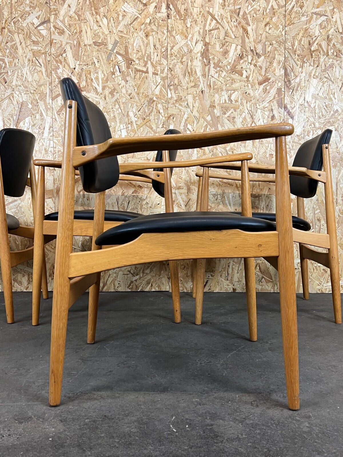 4x 60s 70s dining armchairs Danish design oak Denmark