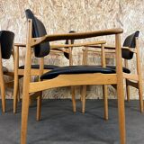 4x 60s 70s dining armchairs Danish design oak Denmark