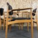 4 Danish design dining chairs from the 60s and 70s, oak, Denmark.