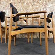 4 60s 70s chaise de salle à manger design danois chêne Danemark