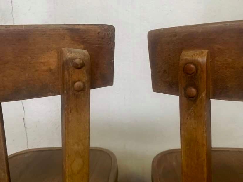 Series of 6 old chairs bistrot bar vintage restaurant BAUMANN