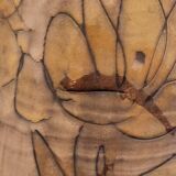 Large La Roue Vallauris ceramic vase, French, beige flower decor, 1975