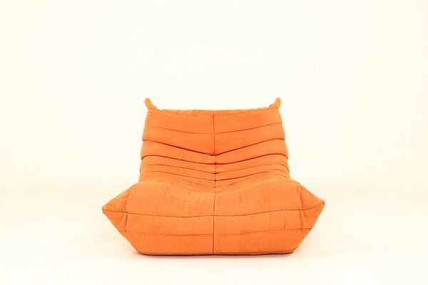 Togo set sofa and armchairs pumpkin orange 3 pieces no label