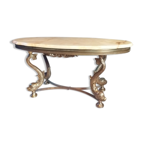 Table marbre pied en - hollywood regency