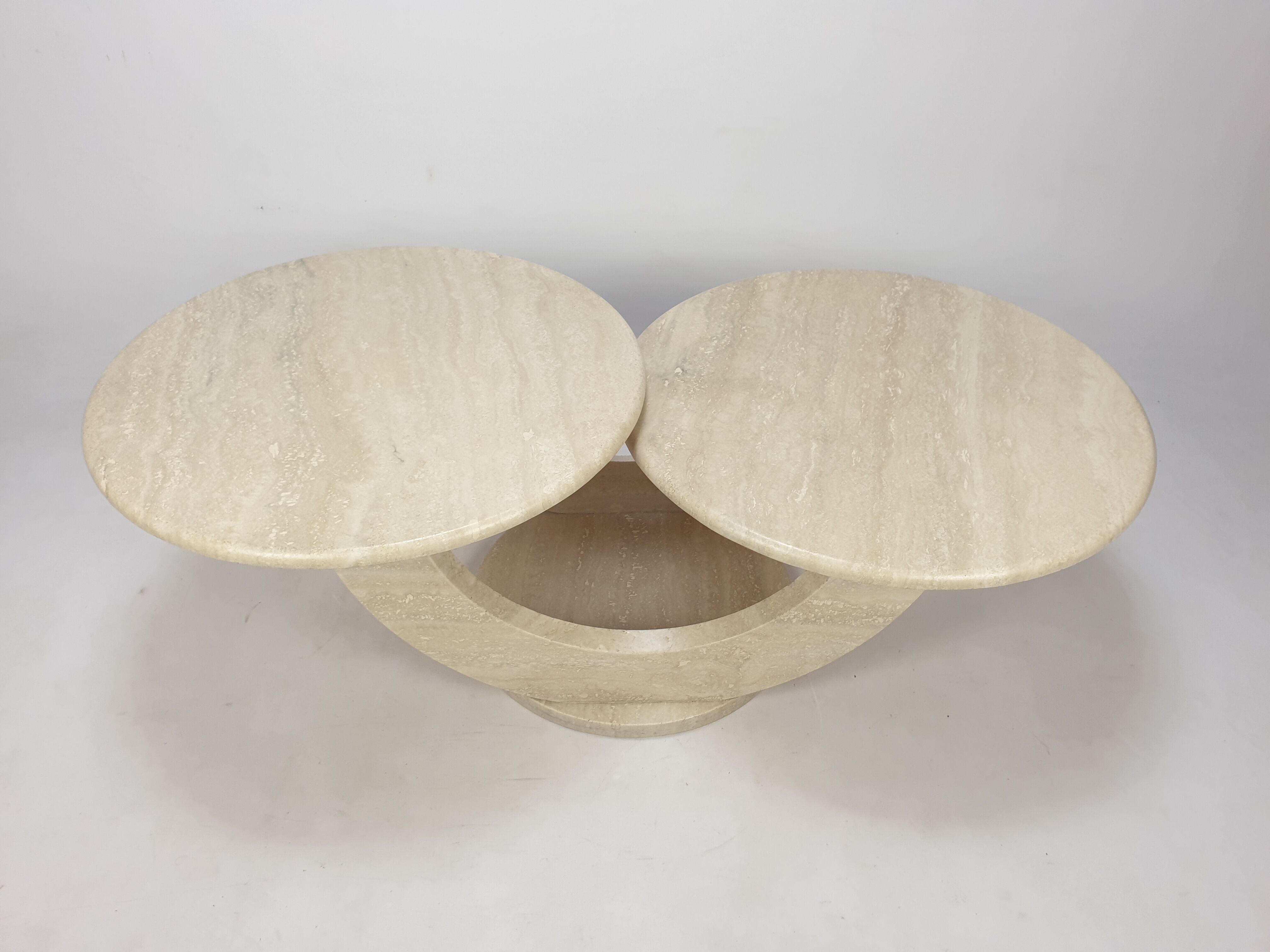 Mid-Century Italian Travertine Coffee Table, 1980s