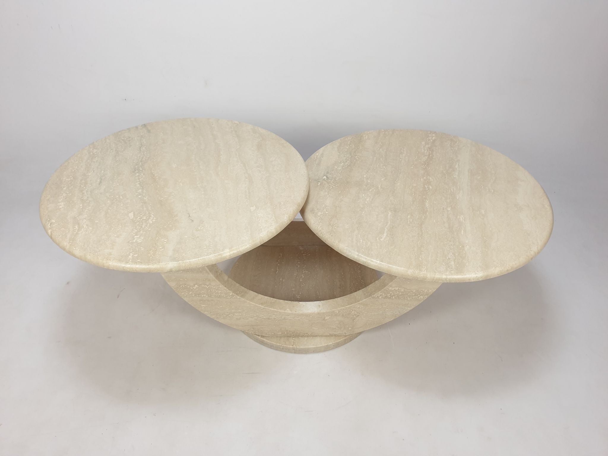 Mid-Century Italian Travertine Coffee Table, 1980s