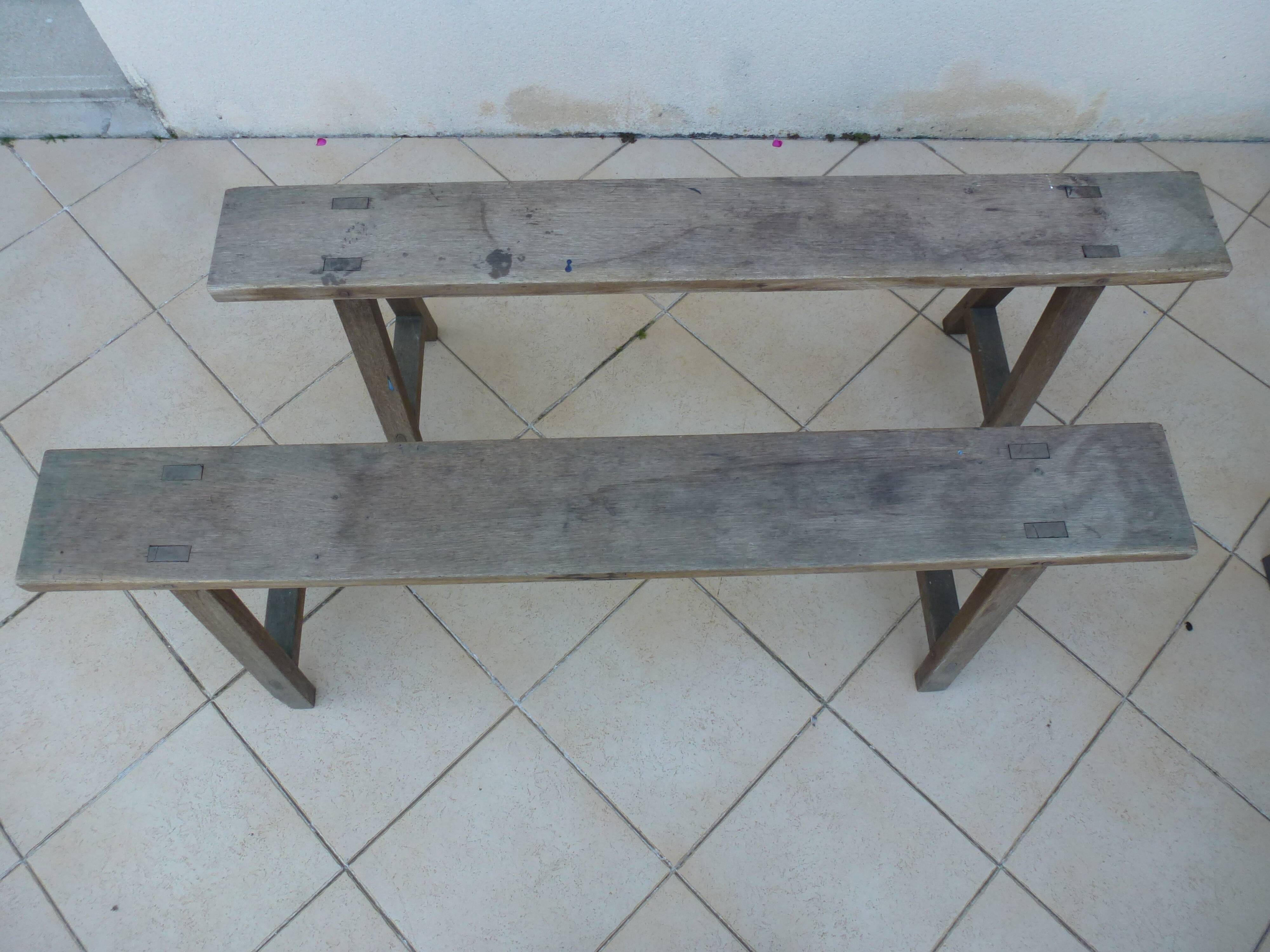 set of 2 farm benches