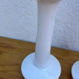 Set of 4 white ceramic candle holders