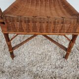 Vintage 50s osier and bamboo armchair