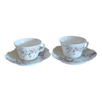 Anciennes tasses et sous tasses art nouveau