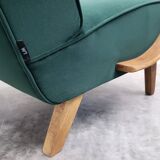 1930 Jindrich Halabala Bentwood Armchair in Emerald Green Velvet