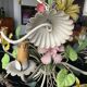 Flowered metal chandelier from the Italian 60s-70s.