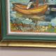 Oil on Swedish Panel - "Dock" by Dal-Edvin - Signed - Vintage and Framed - 31 × 30 cm (12.2 in × 11.8 in)