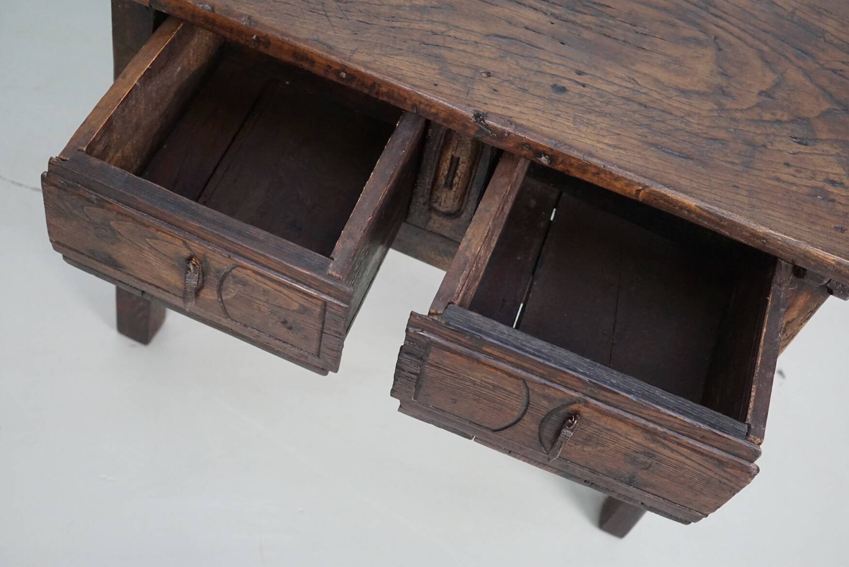 Antique Spanish Rustic Farmhouse Chestnut Side Table / Console, 18th Century