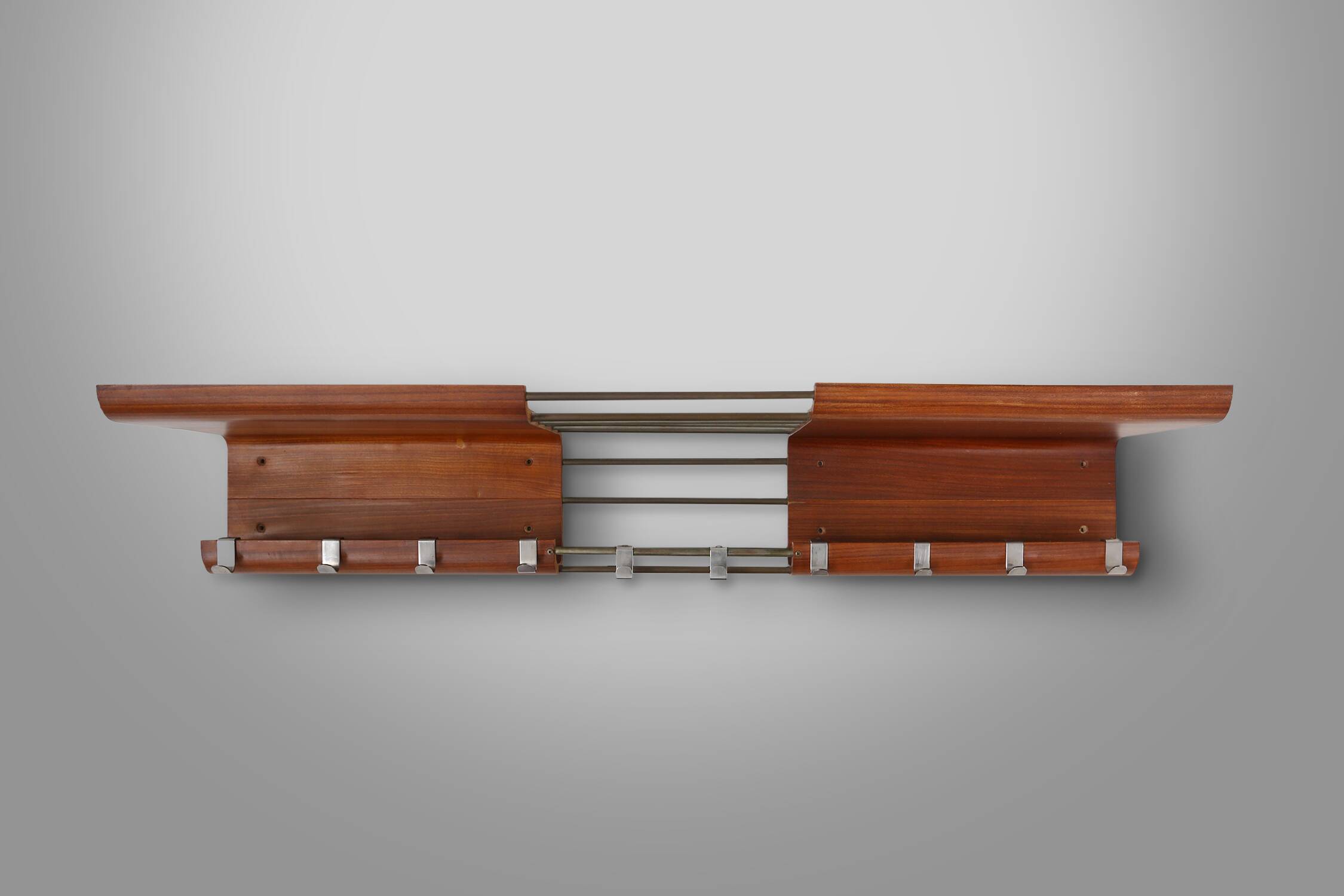 Mid-century coatrack by De Coene in bent plywood, Belgium 1960