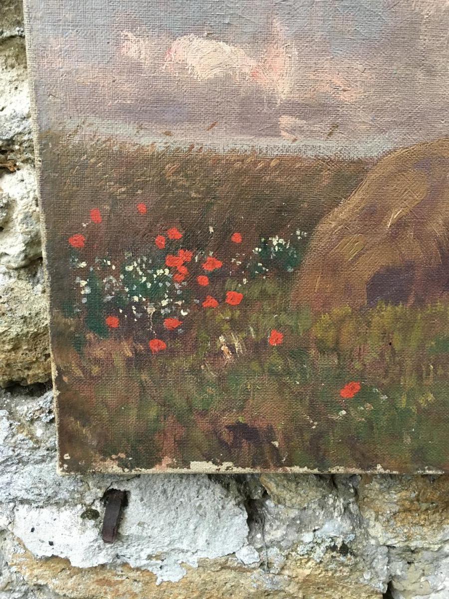 Oil on canvas country scene