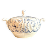 Pot à sucre, bocal Digoin Sarreguemines en faïence blanche et bleue, service "Copenhague" - début XX