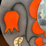 Large François Lembo Mirror 1970 Vallauris - 50 Cm