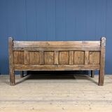 Large antique wooden Spanish bench from the 19th century