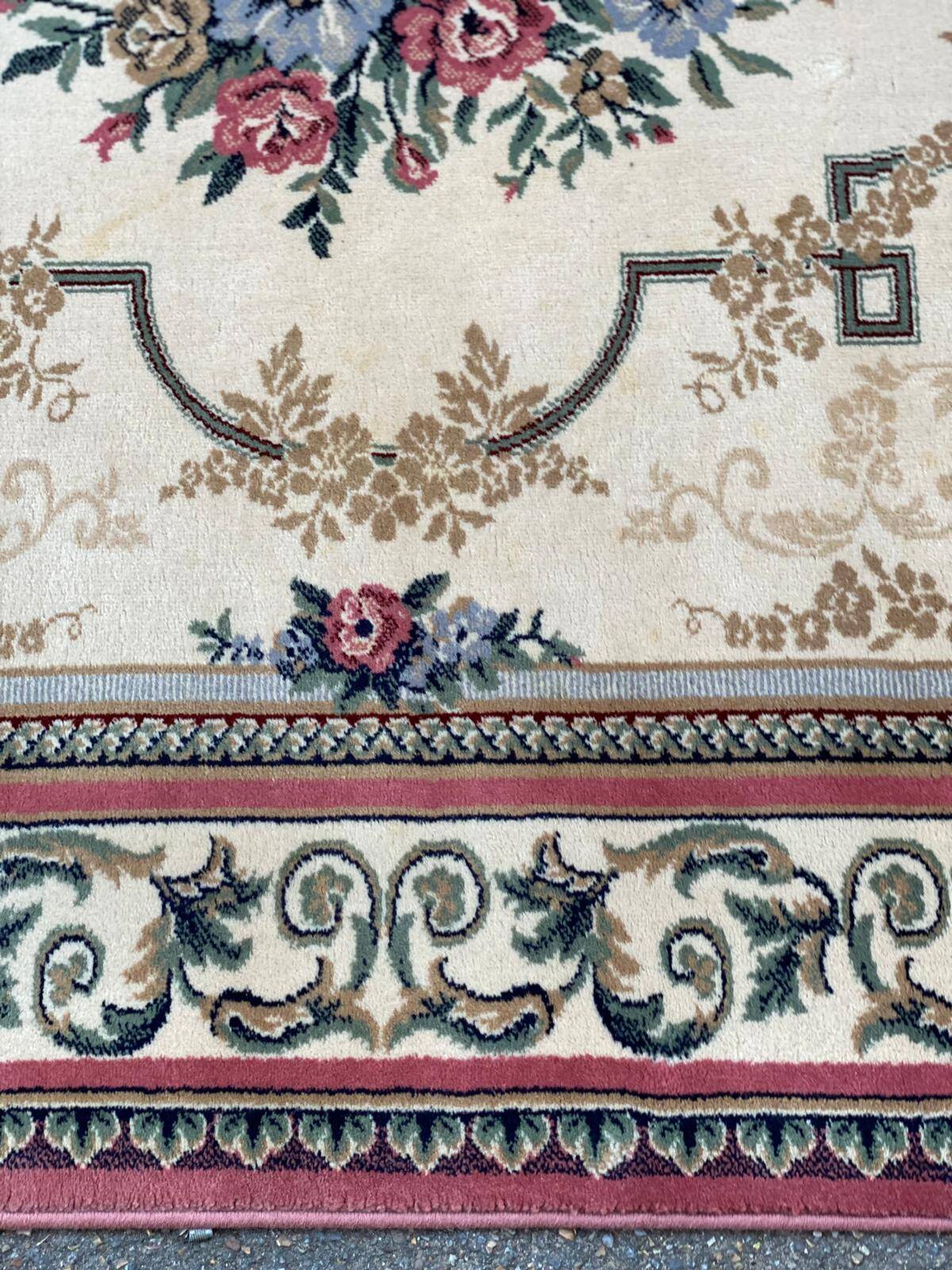 Persian rug in virgin wool, red beige velvet, 200x170 Saint Maclou