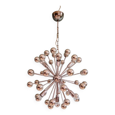 Lustre Sputnik en métal chromé, design Space Age, 1960