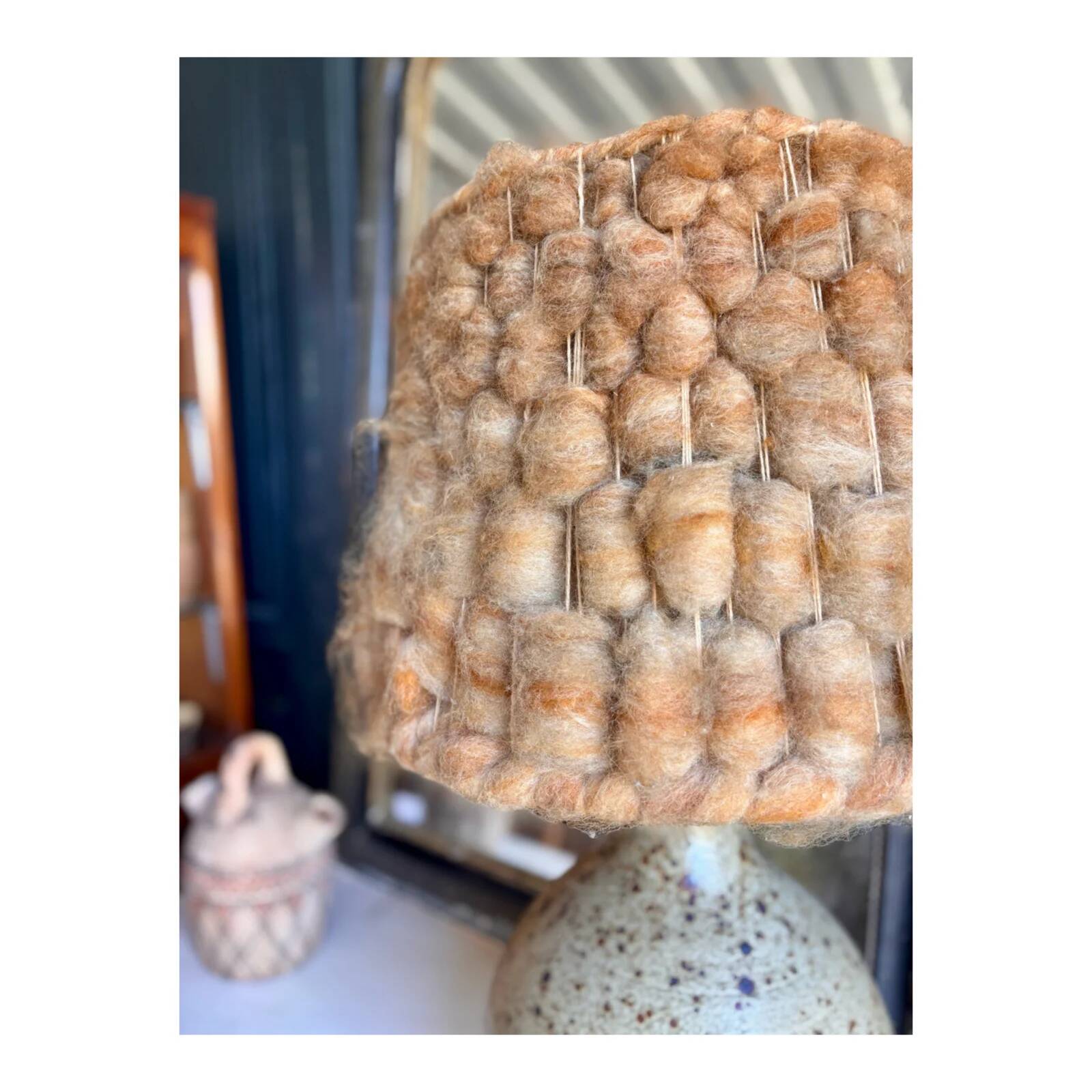 Large vintage stoneware lamp