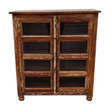 Colorful wooden window with two doors