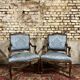 Pair of natural wood armchairs in regency style 19th century