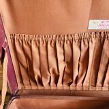 Fabric and leather suitcase