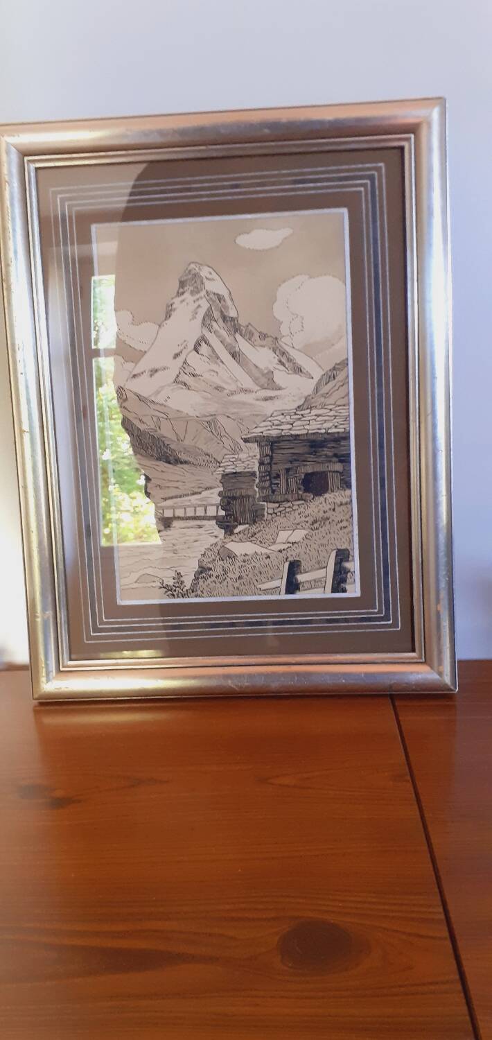 Art Deco Ink Drawing 1930 Framed