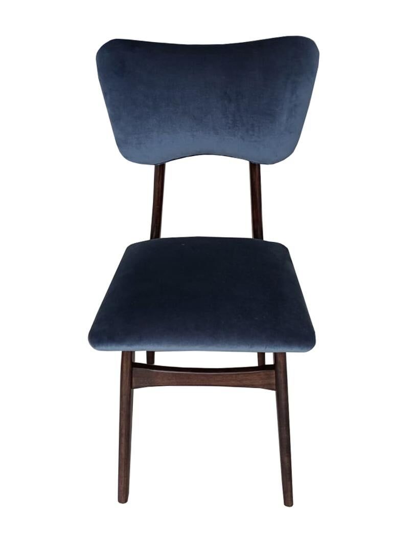 Mid-Century Butterfly Chair in navy grey fabric and walnut wood, Europe, 1960.